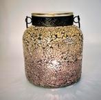 Sfeervol windlicht met metalen handvat - H16, Huis en Inrichting, Woonaccessoires | Kandelaars en Kaarsen, Bruin, Ophalen of Verzenden