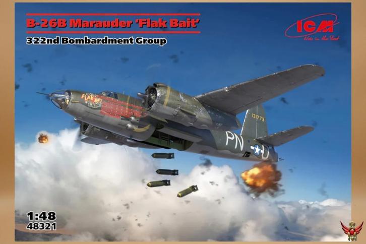 ROWASP | ICM 1/48 Flak Bait B-26B 322nd Bombardment Group, Hobby en Vrije tijd, Modelbouw | Vliegtuigen en Helikopters, Nieuw