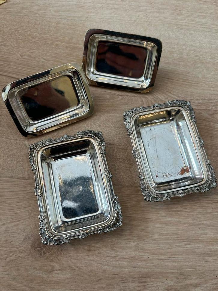 Botervloot 2 stuks verzilverd, Antiek en Kunst, Antiek | Schalen, Verzenden