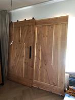 Schuifdeur lariks hout 119 x 223 cm, 215 cm of meer, Binnendeur, Zo goed als nieuw, Hout