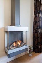 Gashaard Dru Diablo Alu-Metallic- compleet met afvoerbuizen, Huis en Inrichting, Haarden, Ophalen, Gebruikt, Hangende haard, Gashaard