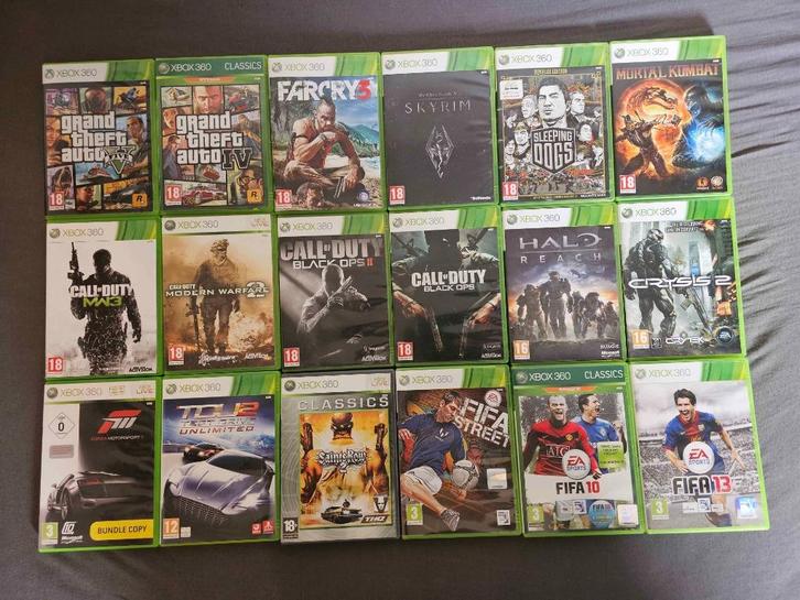 18 Top Xbox 360 Games - Compleet, Spelcomputers en Games, Games | Xbox 360, Zo goed als nieuw, Overige genres, 1 speler, Vanaf 3 jaar