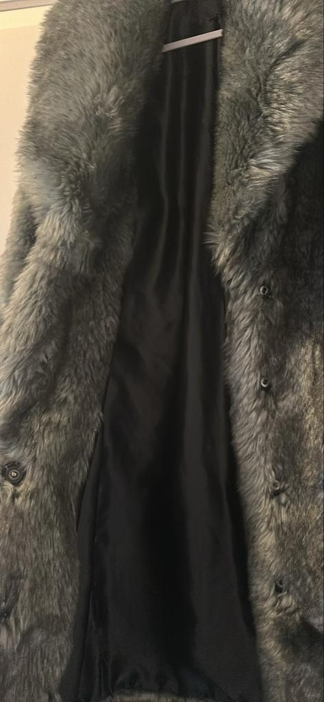 Grijze faux fur jas, Ophalen of Verzenden, Maat 36 (S), Grijs