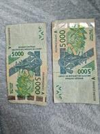 2 bank biljetten West-Afrika 2003, Ophalen of Verzenden