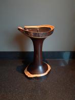 Mooie grote zware kaarsenstandaard houtsoort goudenregen, 25 tot 50 cm, Ophalen of Verzenden, Zo goed als nieuw, Kandelaar