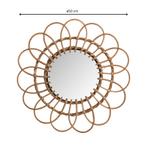 Rotan Bloem Spiegel - 50cm, Ophalen, Rond, Zo goed als nieuw, Minder dan 100 cm