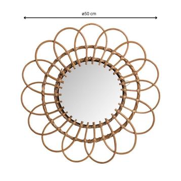 Rotan Bloem Spiegel - 50cm beschikbaar voor biedingen