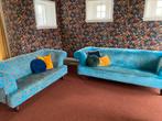 Te koop; turquoise bank, 3 zitter, Huis en Inrichting, Ophalen, Gebruikt, Overige maten, 75 tot 100 cm