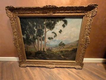 Klassiek Landschaps schilderij CL. Windt 125cm ingelijst beschikbaar voor biedingen