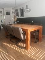 Eikenhouten Eettafel 220x100, Huis en Inrichting, Ophalen, Gebruikt, Eikenhout, 200 cm of meer