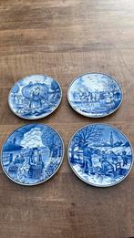 Vintage  Set 4 royal Delfts Blauw Handwerk, Antiek en Kunst, Antiek | Wandborden en Tegels, Ophalen of Verzenden