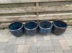 4 keramische potten, Ophalen, Steen, Minder dan 60 cm, Rond