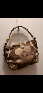 Vintage Coach Carly Handtas in gold rim optic canvas, Ophalen of Verzenden, Gebruikt, Beige, Handtas