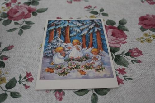 Kerst Postkaart - M. Roga, Engelen in het Bos, Hazen, Sneeuw, Verzamelen, Ansichtkaarten | Themakaarten, Ongelopen, 1960 tot 1980