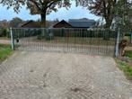 Stalen Spijlenhekwerk met Poort 7 meter breed 2 meter hoog, Tuin en Terras, Tuinhekken en Hekwerk, Met poort, Gebruikt, IJzer