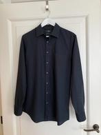 Zwart heren overhemd met lange mouw, maat M, regular fit, Kleding | Heren, Overhemden, Ophalen, Zwart, Zo goed als nieuw, Halswijdte 39/40 (M)