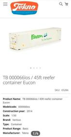 GEZOCHT: Tekno 45ft reefer container Eucon, Ophalen of Verzenden, Zo goed als nieuw, Auto, Tekno