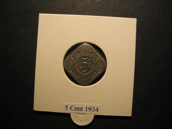 Twee munten van 5 Cent., Postzegels en Munten, Munten | Nederland, 5 cent, Koningin Wilhelmina, Ophalen of Verzenden