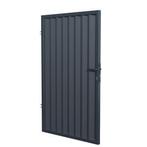 Moderne antraciet looppoort met verticale lamellen 90x180, Staal, Minder dan 100 cm, Nieuw, Ophalen of Verzenden