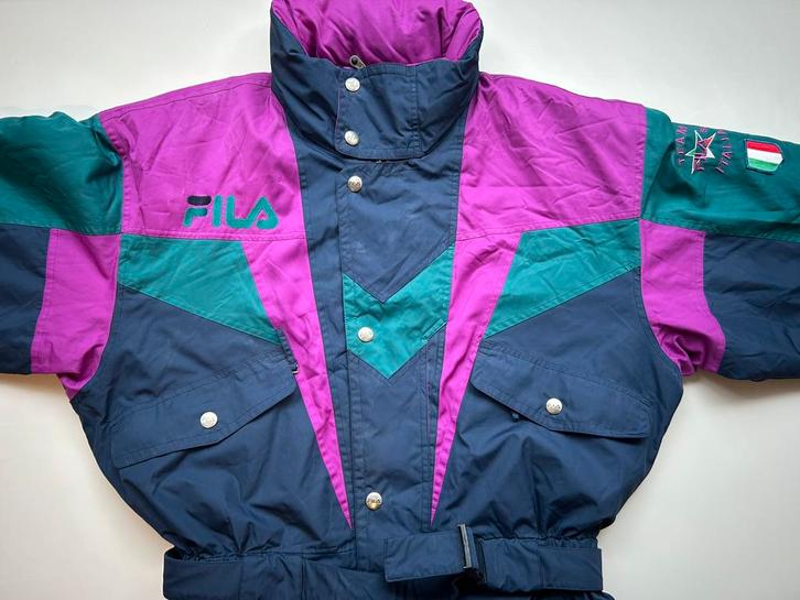 Retro Vintage Fout Skipak FILA mt. 52 L, Kleding | Heren, Wintersportkleding, Zo goed als nieuw, Pak, Maat 52/54 (L), Ophalen of Verzenden