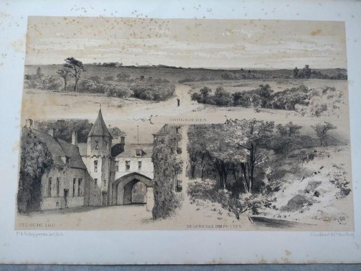 131/ Putten /het Oude Loo/ Hoog Soeren Foto Litho 1887, Antiek en Kunst, Kunst | Litho's en Zeefdrukken, Ophalen of Verzenden