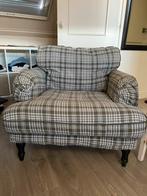 IKEA Geruite Fauteuil met Houten Poten, Huis en Inrichting, Fauteuils, Ophalen, Gebruikt, Hout, 75 tot 100 cm