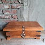 Houten kistje sieradenkistje metalen beslag *Etage3*, Gebruikt, ., Ophalen of Verzenden, .