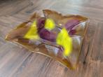 Vintage grote Mdina schaal vierkant, Schaal, Vierkant, Ophalen of Verzenden, Glas