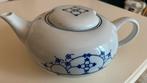 Theepot, puntgaaf.  Blauw Sachs Jäger motief., Antiek en Kunst, Ophalen of Verzenden