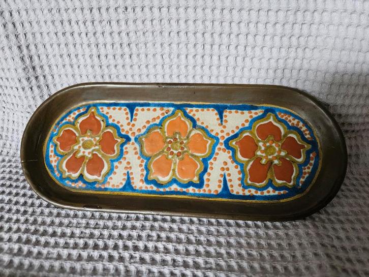 Vintage Plateel Ronno met Bloemmotief, Antiek en Kunst, Antiek | Schalen, Ophalen of Verzenden