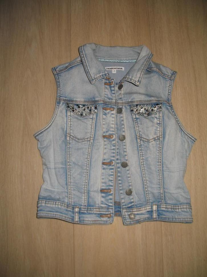 Tramontana Spijker Gilet met Studs Mt S ( Nr. 1 ) Vintage, Kleding | Dames, Tops, Zo goed als nieuw, Maat 38/40 (M), Blauw, Zonder mouw