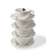 Pols potten Theeset undressed, 4 kop en schotels met lepels, Vintage, Ophalen of Verzenden, Zo goed als nieuw, Overige stijlen