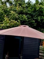 4 Seazons Bruin/Taupe Parasol met handtakel 2 Delig, Ophalen of Verzenden, Zo goed als nieuw