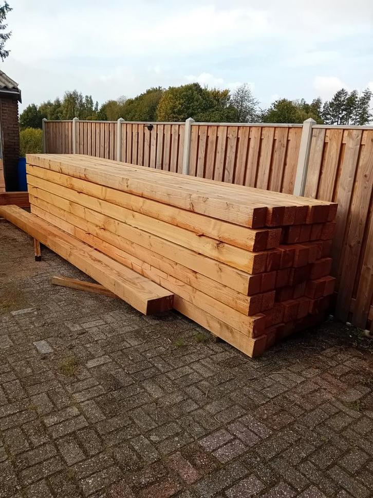 Douglas balken 15 bij 15 cm dik en 5 meter lang., Doe-het-zelf en Verbouw, Hout en Planken, Nieuw, Balk, Overige houtsoorten, 300 cm of meer