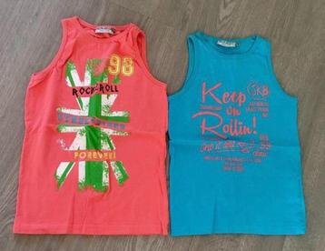 Set van 2 leuke zomer hemdjes shirts , maat 140 146 beschikbaar voor biedingen