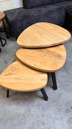 Industriële salontafels mango hout vele soorten, 50 tot 100 cm, Rond, Nieuw, Ophalen of Verzenden