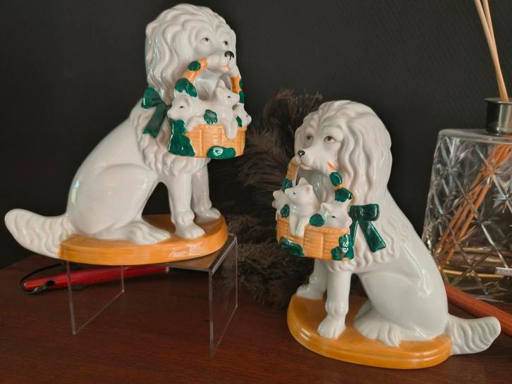 Set porseleinen Poedels/hoerenhondjes, Antiek en Kunst, Curiosa en Brocante, Ophalen of Verzenden