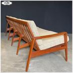 Vintage teak bank 4zitter Zitbank Deens Arna Wahl Iversen, Ophalen, Hout, 75 tot 100 cm, Zo goed als nieuw