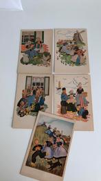 5 oude typisch Hollandse kaarten.Klompen,klederdracht, molen, Verzamelen, Ansichtkaarten | Themakaarten, Ongelopen, Verzenden