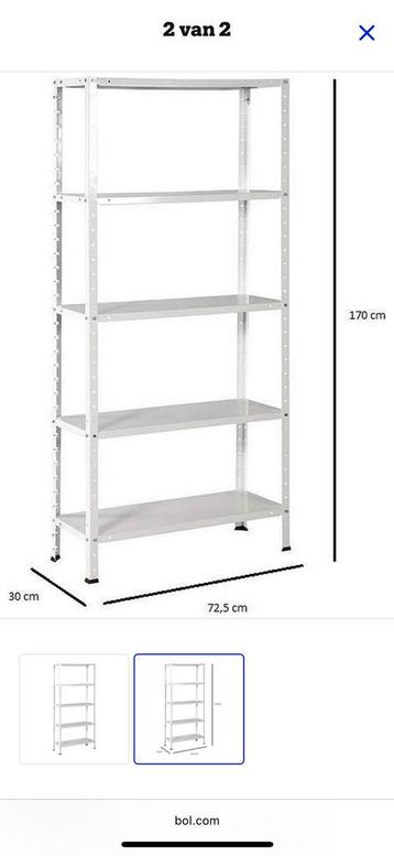 3x Avasco Stellingkast - Wit Metaal - Gebruikt beschikbaar voor biedingen