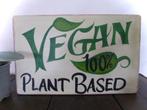 Handgeschilderd reclame bord/veganistisch/Vegan/plant aardig, Nieuw, Verzenden