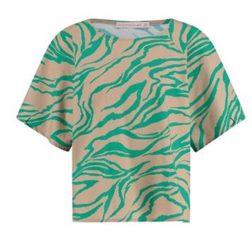 Studio Anneloes Moreen Tiger top. Maat 42, Beige/mintgroen. beschikbaar voor biedingen