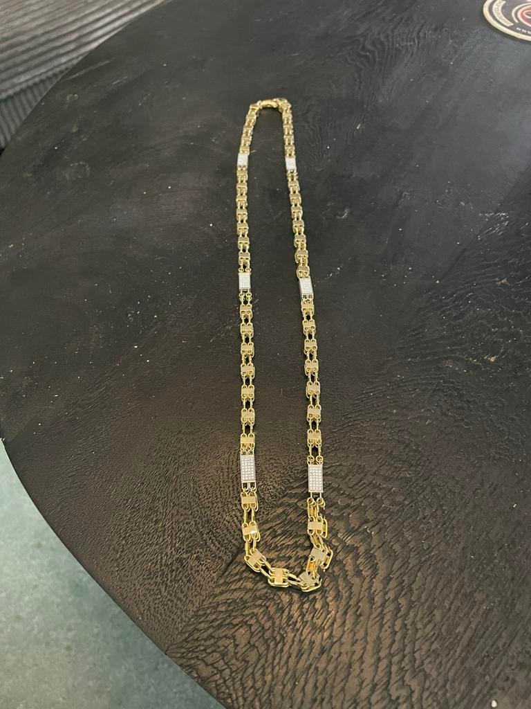 18k magnum ketting massief(eventueel inruil mogelijk), Sieraden, Tassen en Uiterlijk, Kettingen, Zo goed als nieuw, Goud, Goud
