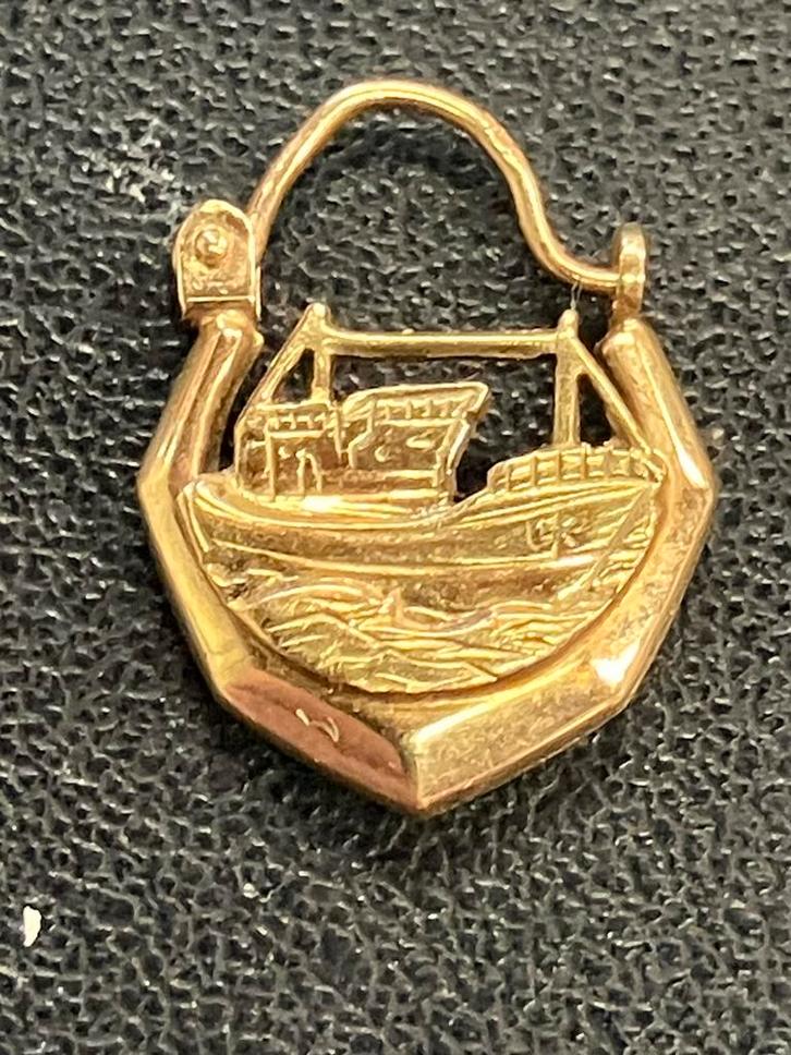 14 karaat gouden 585 gekeurde urker visserij oorbel, Antiek en Kunst, Antiek | Goud en Zilver, Goud, Ophalen of Verzenden