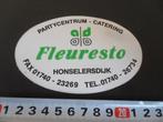 sticker Honselersdijk Partycentrum Catering FLEURESTO, Ophalen, Zo goed als nieuw