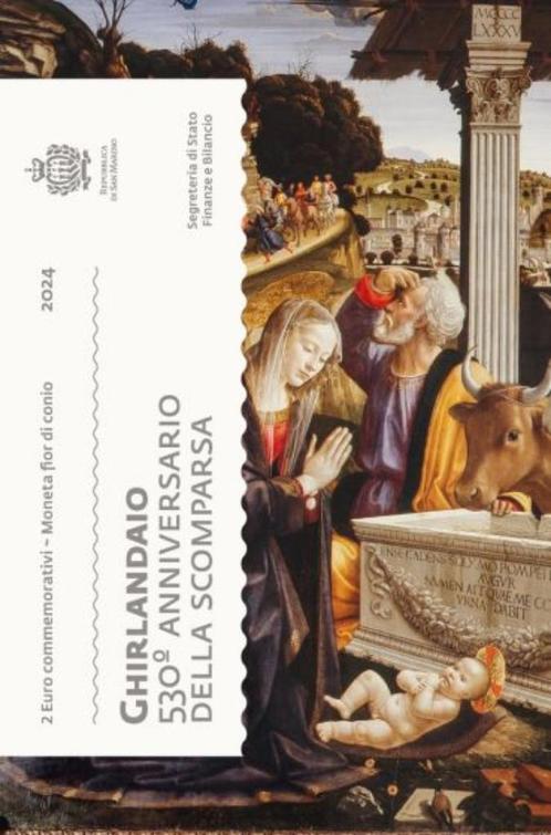 San Marino 2 euro 2024; Ghirlandaio, BU in blister, Postzegels en Munten, Munten | Europa | Euromunten, Setje, 2 euro, San Marino