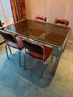 Retro 1960, Huis en Inrichting, Complete eetkamers, Ophalen of Verzenden, Zo goed als nieuw, 4 tot 6 stoelen