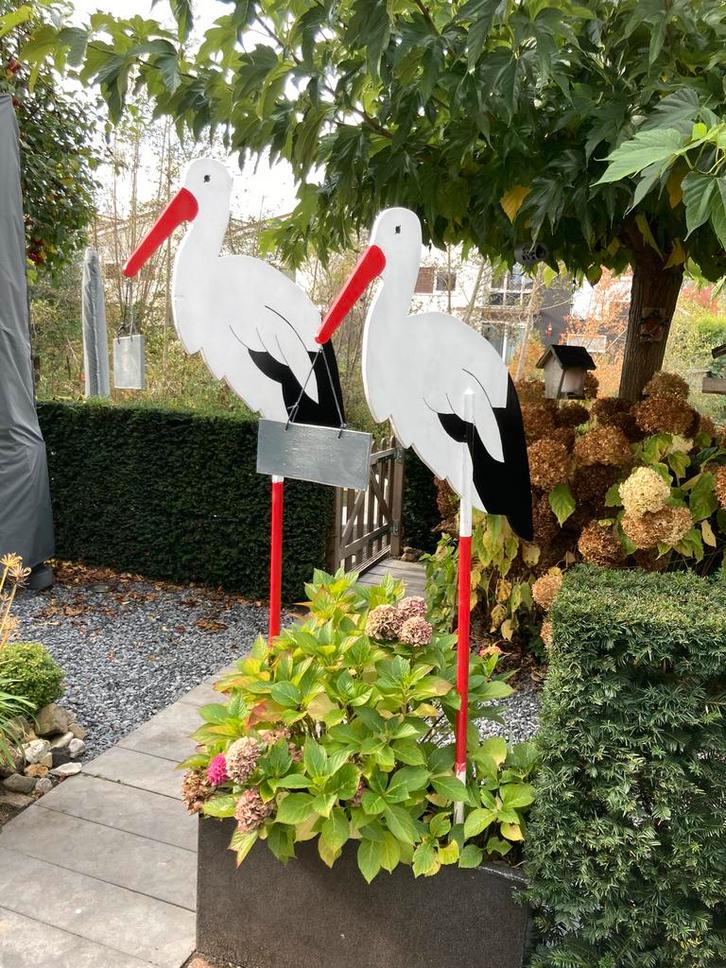 Geboorte ooievaar te huur voor €25,- en €25,- borg, Kinderen en Baby's, Kraamcadeaus en Geboorteborden, Gebruikt, Ophalen