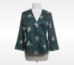 Ted Baker Feestelijke Zeegroene Satijn Wikkelblouse Maat 36, Kleding | Dames, Verzenden, Zo goed als nieuw, Maat 36 (S), Ted Baker