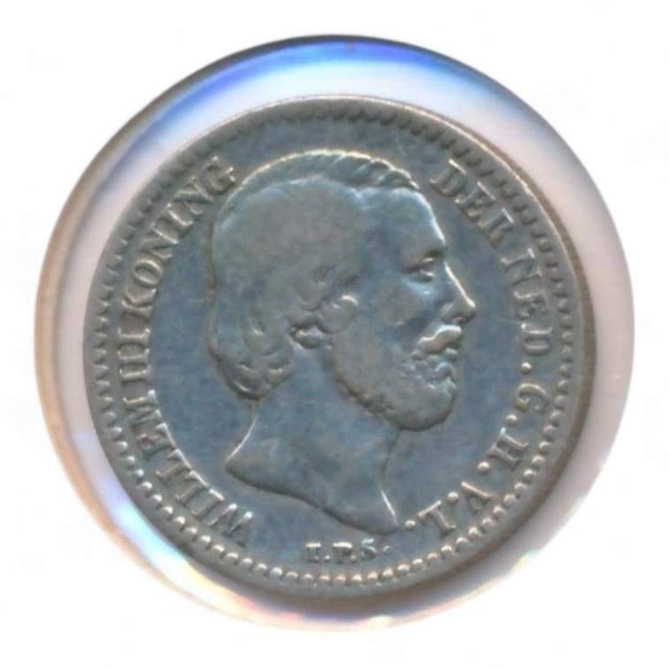 Nederland 10 Cent 1884 Willem III, Koning Willem III, Zilver, Ophalen of Verzenden, 10 cent